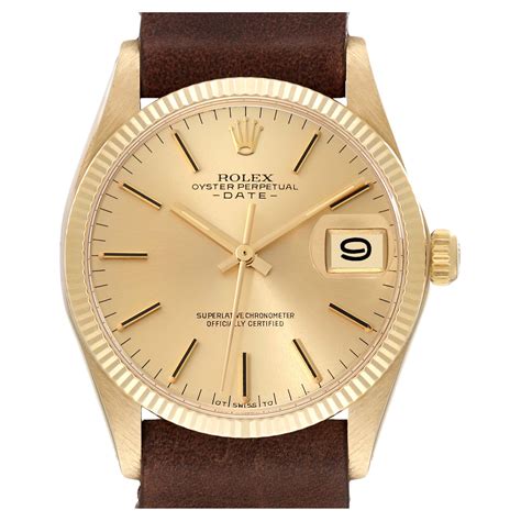 rolex date 14k yellow gold automatic vintage mens watch 1503